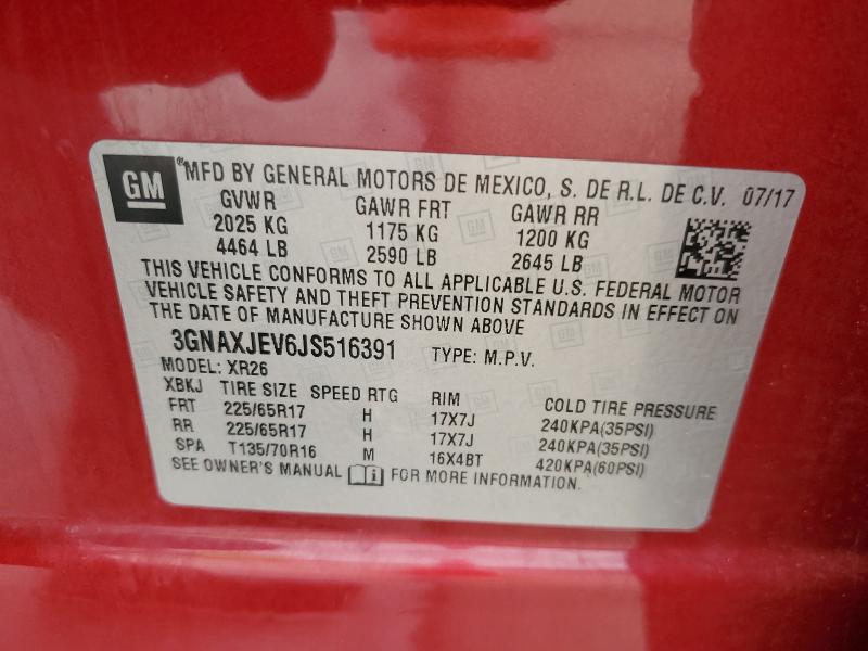 2018 CHEVROLET EQUINOX LT - 3GNAXJEV6JS516391