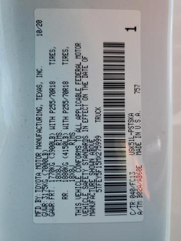 2021 TOYOTA TUNDRA CRE - 5TFEY5F15MX275999