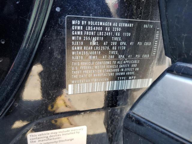 2015 VOLKSWAGEN TIGUAN S WVGBV7AX1FW504346