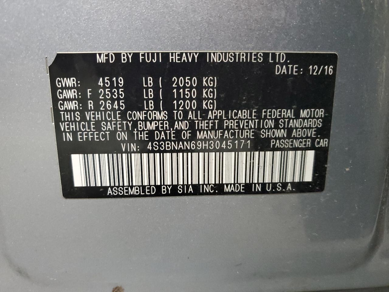 SUBARU LEGACY 2.5I LIMITED