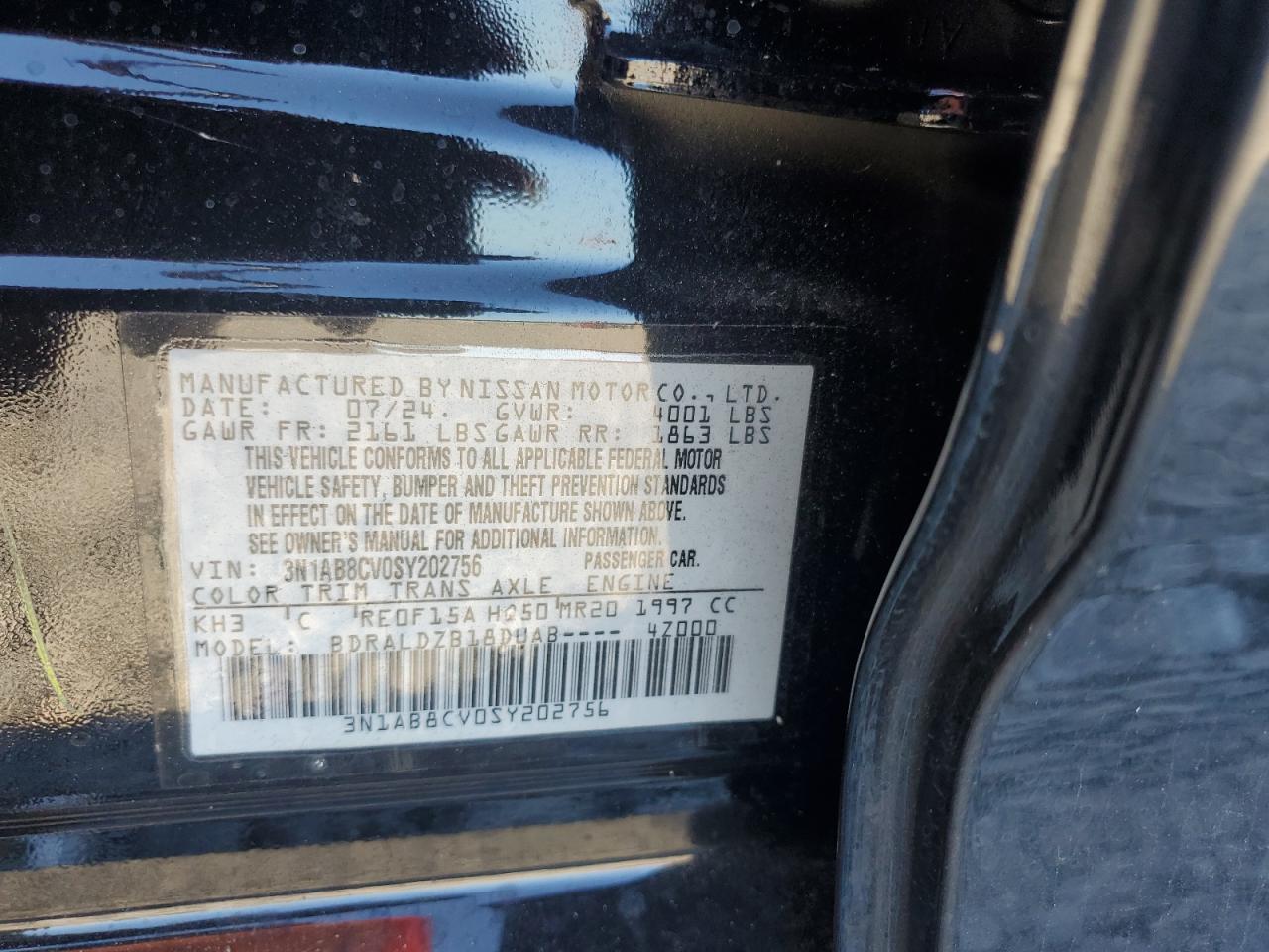 Lot #3309629053 2025 NISSAN SENTRA SV