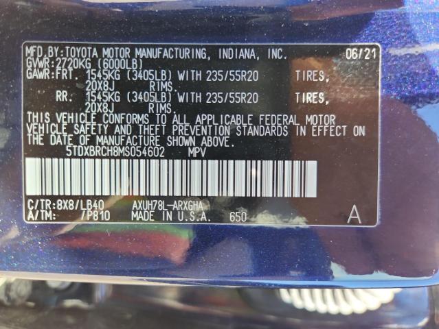 2021 TOYOTA HIGHLANDER - 5TDXBRCH8MS054602