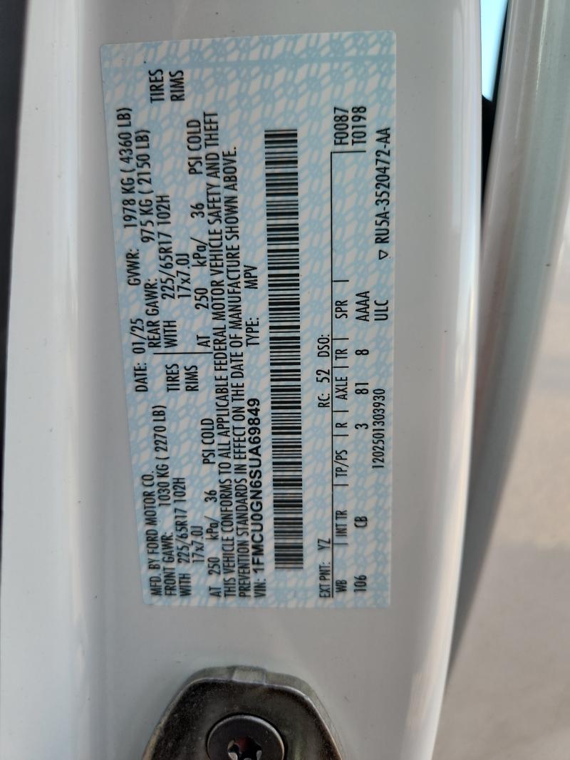 2025 FORD ESCAPE ACT - 1FMCU0GN6SUA69849