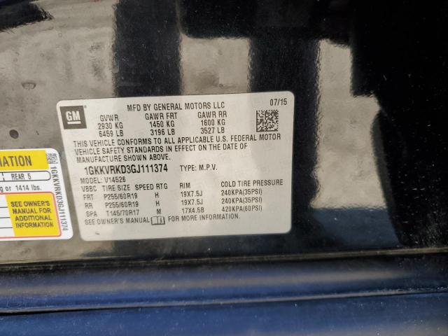 2016 GMC ACADIA SLT-1 1GKKVRKD3GJ111374