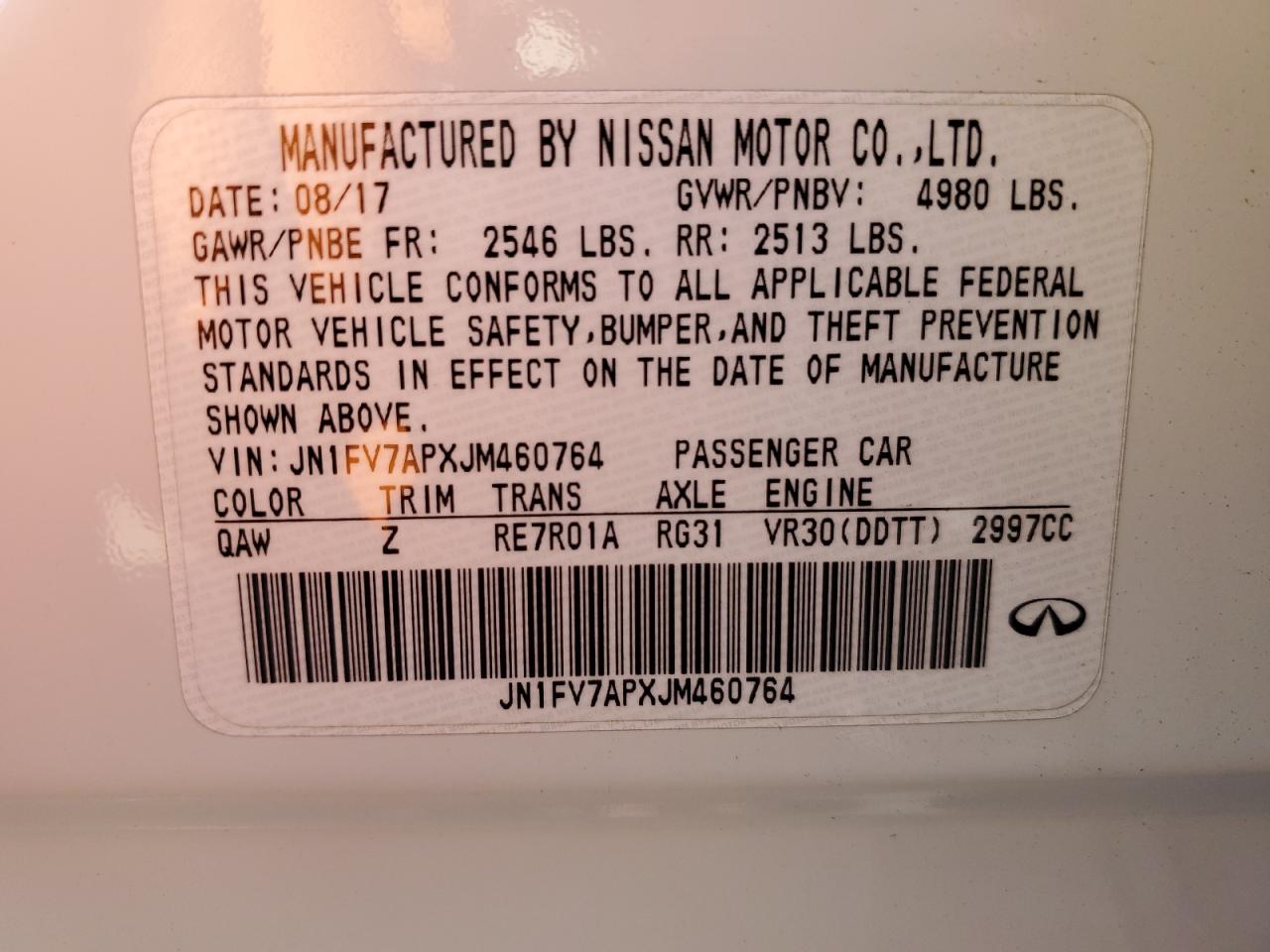 INFINITI Q50 RED SPORT 400