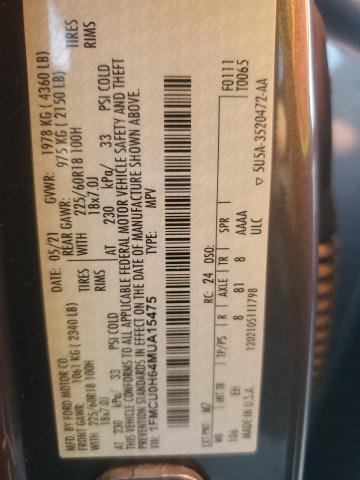 2021 FORD ESCAPE SEL #3303885696