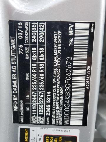 2016 MERCEDES-BENZ GLC 300 4M - WDC0G4KB3GF062673