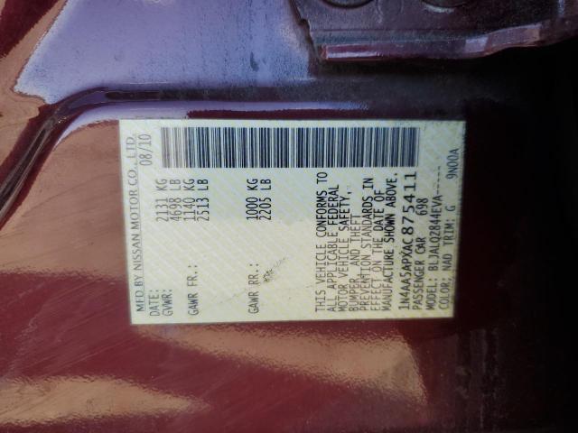 2010 NISSAN MAXIMA - 1N4AA5APXAC875411