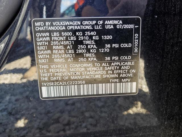 2020 VOLKSWAGEN ATLAS CROS #3287649016