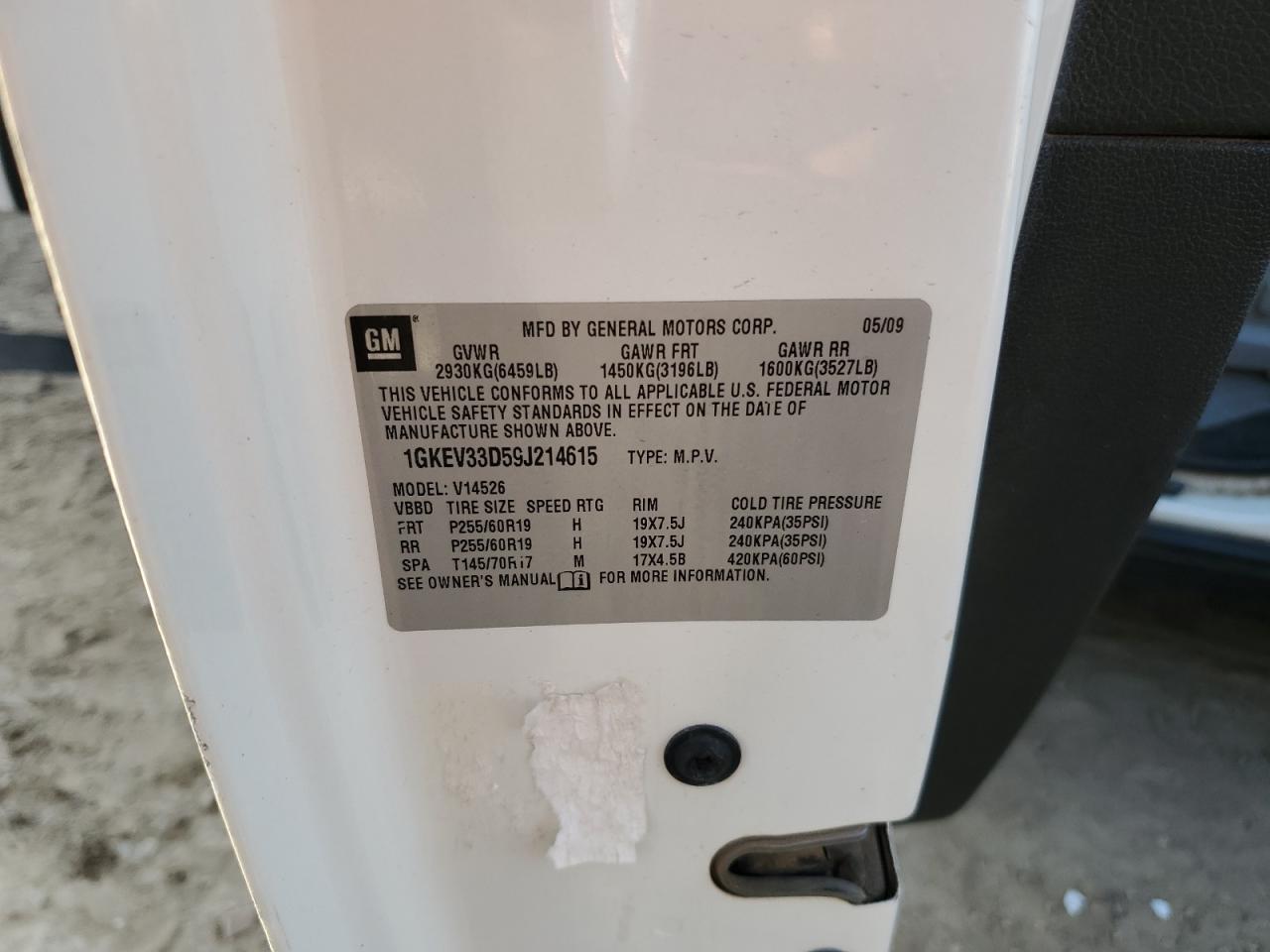 Lot #3281587406 2009 GMC ACADIA SLT-2