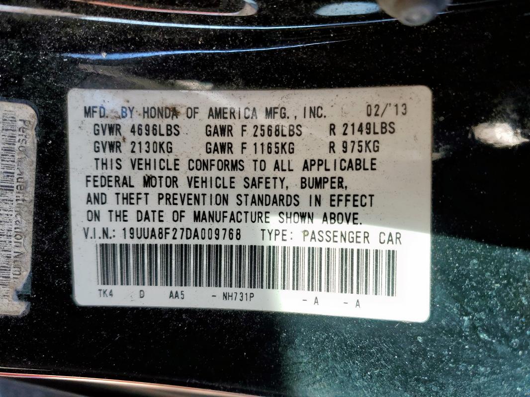 2013 ACURA TL - 19UUA8F27DA009768