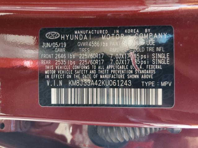 2019 HYUNDAI TUCSON LIM KM8J33A42KU061243