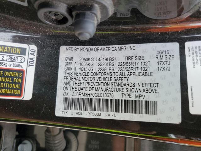 2016 HONDA CR-V EXL #3291398175