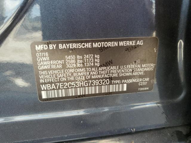 2017 BMW 740 I WBA7E2C53HG739320