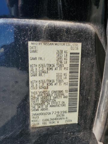 2016 NISSAN FRONTIER S 1N6AD0EV2GN729396