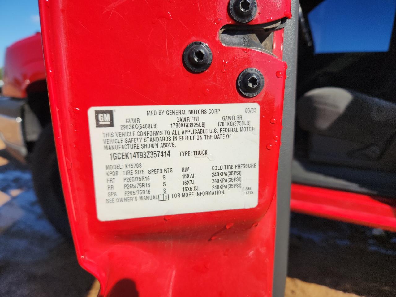 Lot #3283976842 2003 CHEVROLET SILVERADO