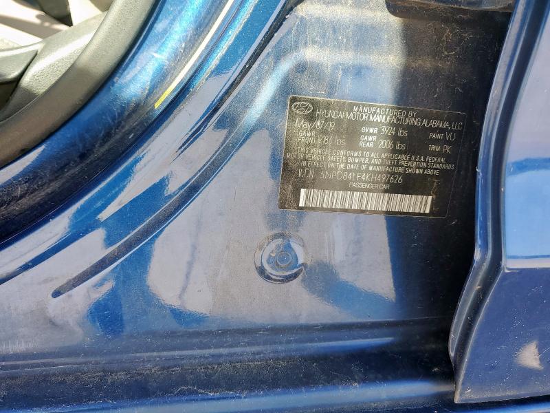 2019 HYUNDAI ELANTRA SE 5NPD84LF4KH497626