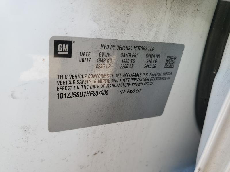 2017 CHEVROLET MALIBU HYB 1G1ZJ5SU7HF287906