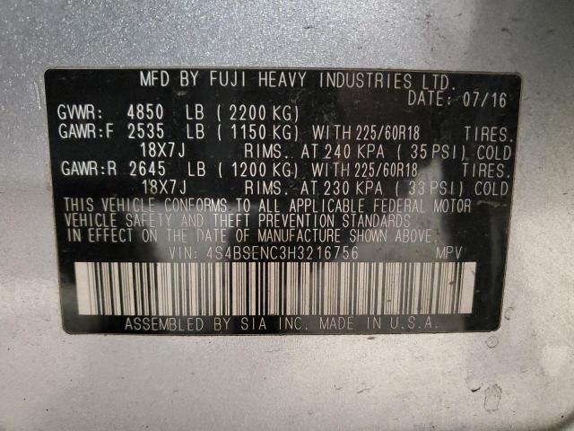 2017 SUBARU OUTBACK 3. - 4S4BSENC3H3216756