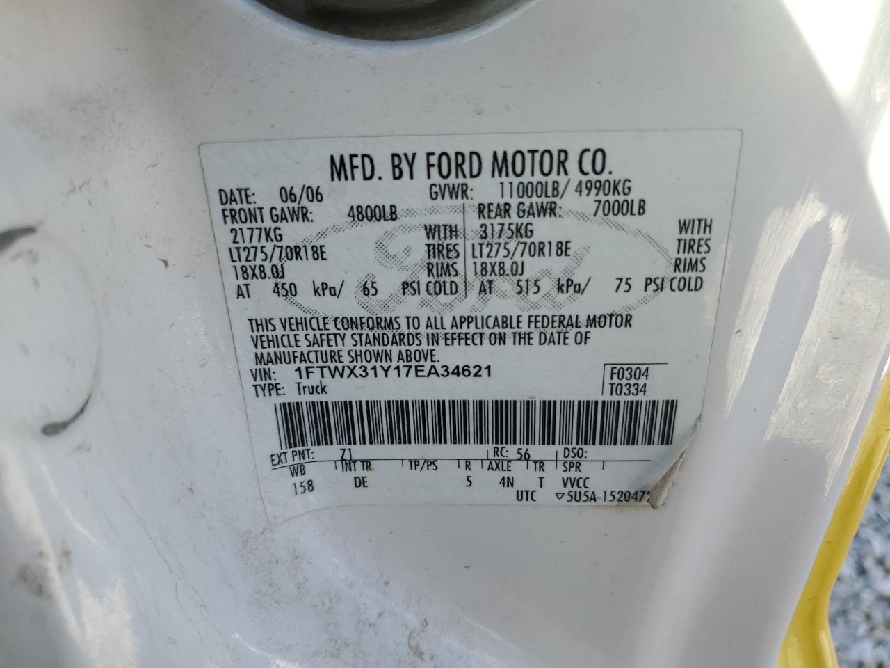 Lot #3278783655 2007 FORD F350 SRW S