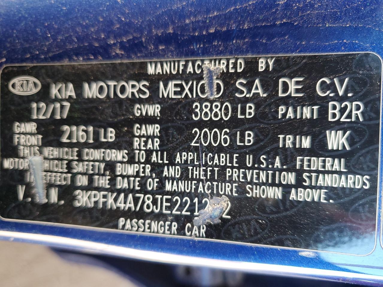 Lot #3291346137 2018 KIA FORTE LX