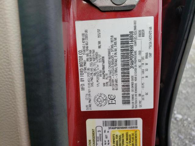 2017 FORD FUSION TIT - 3FA6P0D98HR168808