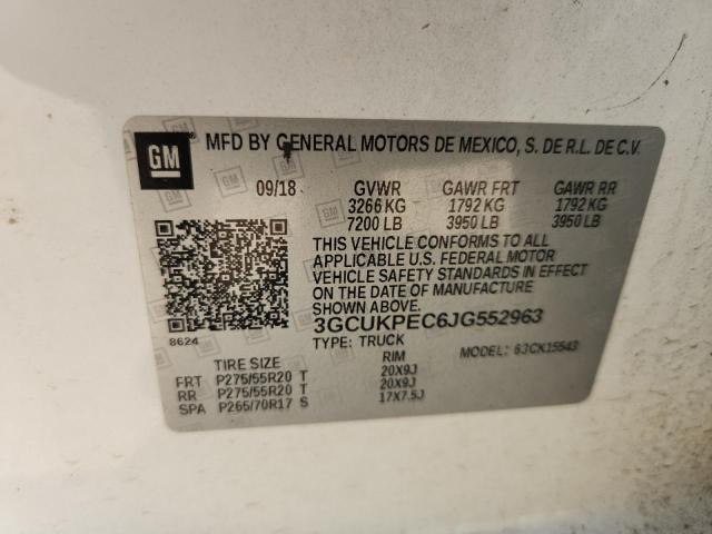 2018 CHEVROLET SILVERADO K1500 CUSTOM 3GCUKPEC6JG552963