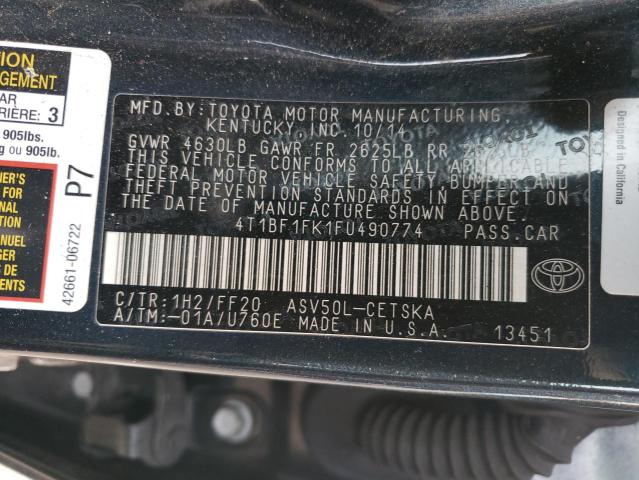 2015 TOYOTA CAMRY LE - 4T1BF1FK1FU490774