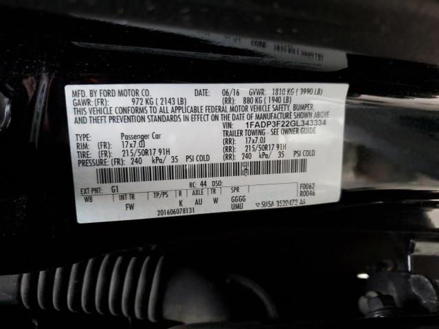 2016 FORD FOCUS SE 1FADP3F22GL343334