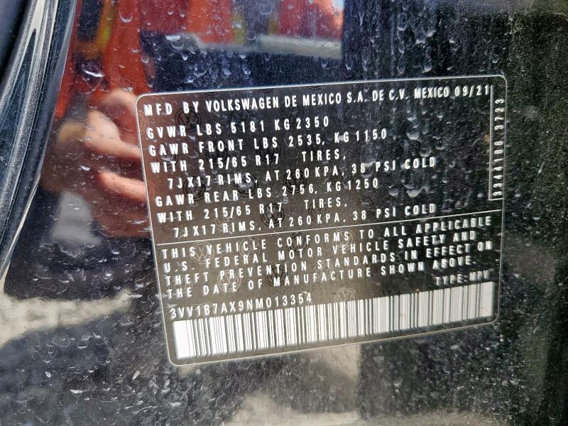 2022 VOLKSWAGEN TIGUAN S - 3VV1B7AX9NM013354