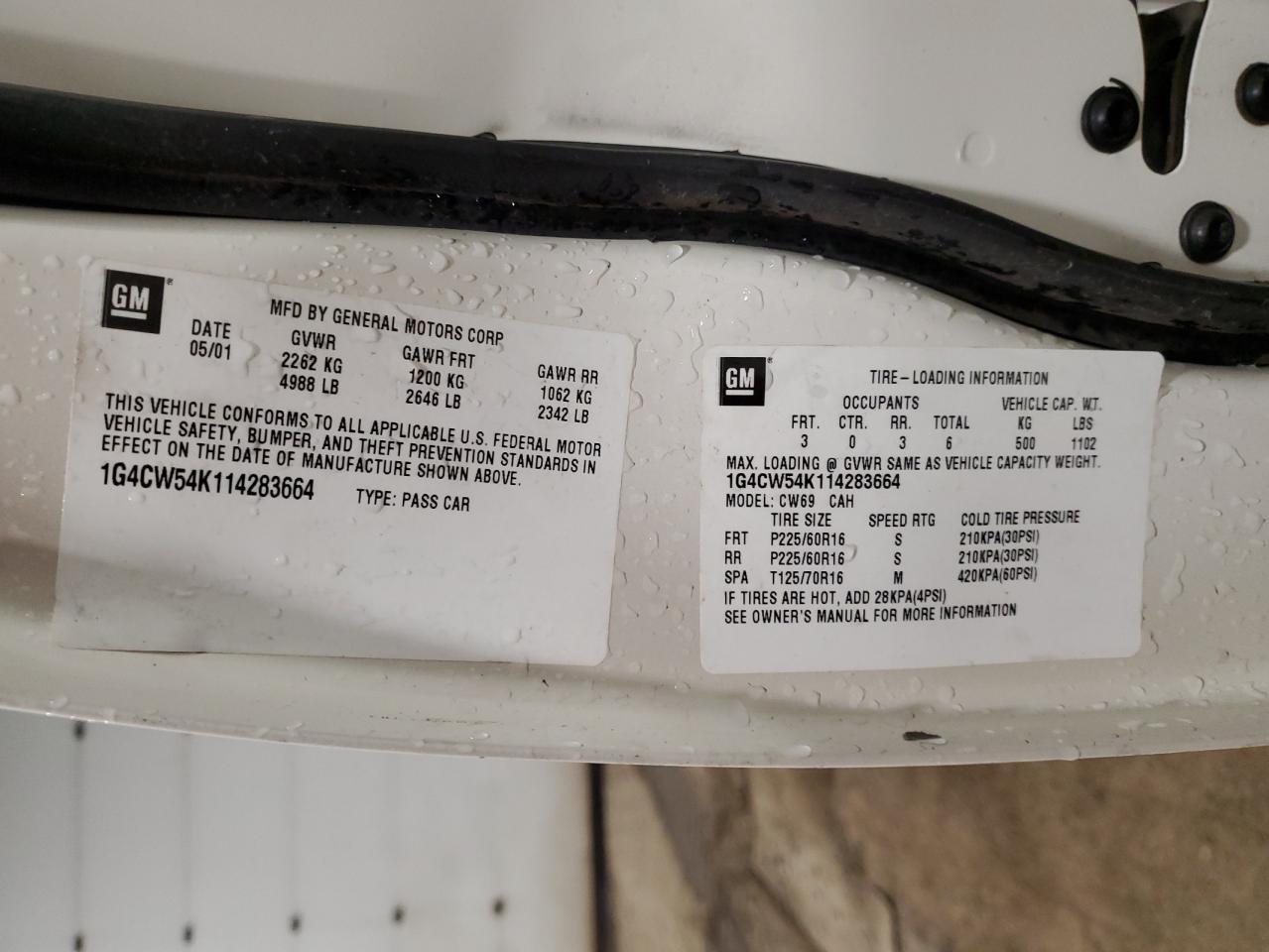 Lot #3292863564 2001 BUICK PARK AVENU