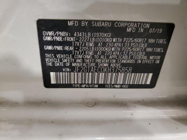 2019 SUBARU CROSSTREK #3309365968