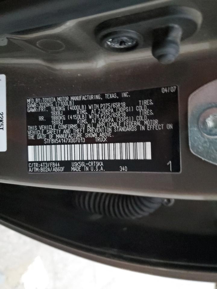 Lot #3273898786 2007 TOYOTA TUNDRA