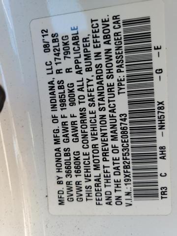 2012 HONDA CIVIC LX - 19XFB2F53CE086743