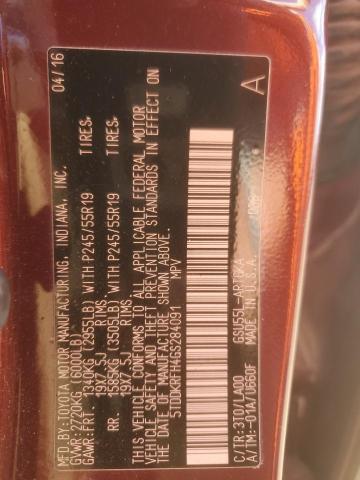 2016 TOYOTA HIGHLANDER - 5TDDKRFH4GS284091