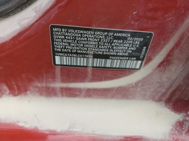 2020 VOLKSWAGEN PASSAT SEL 1VWCA7A38LC017639