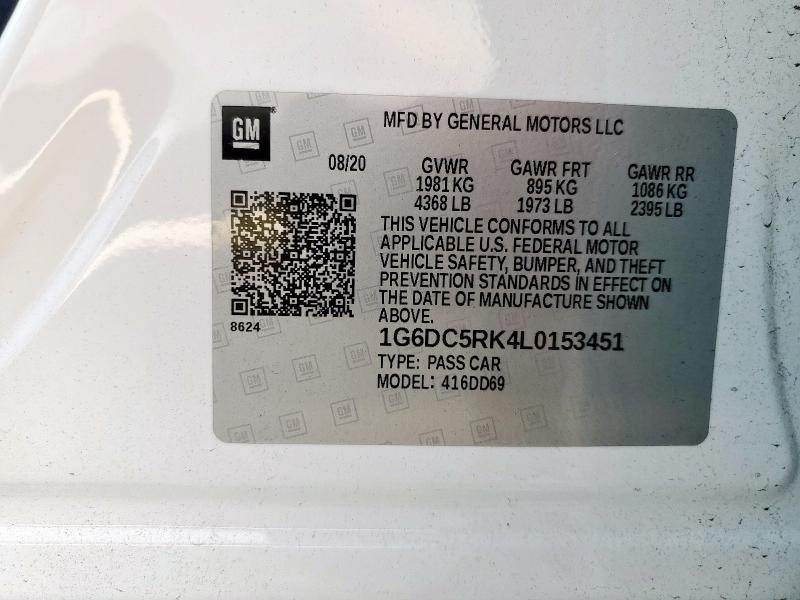 2020 CADILLAC CT4 SPORT 1G6DC5RK4L0153451