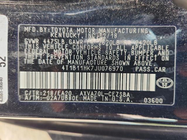 2018 TOYOTA CAMRY L 4T1B11HK7JU076970