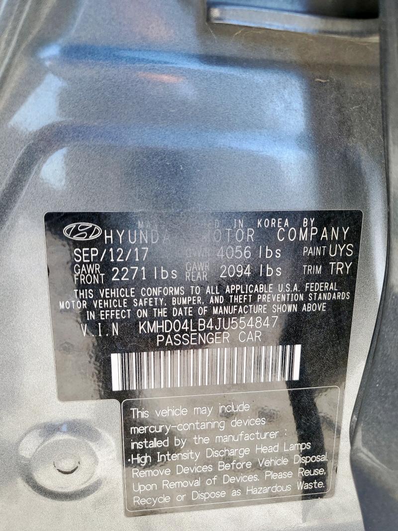 2018 HYUNDAI ELANTRA SP - KMHD04LB4JU554847