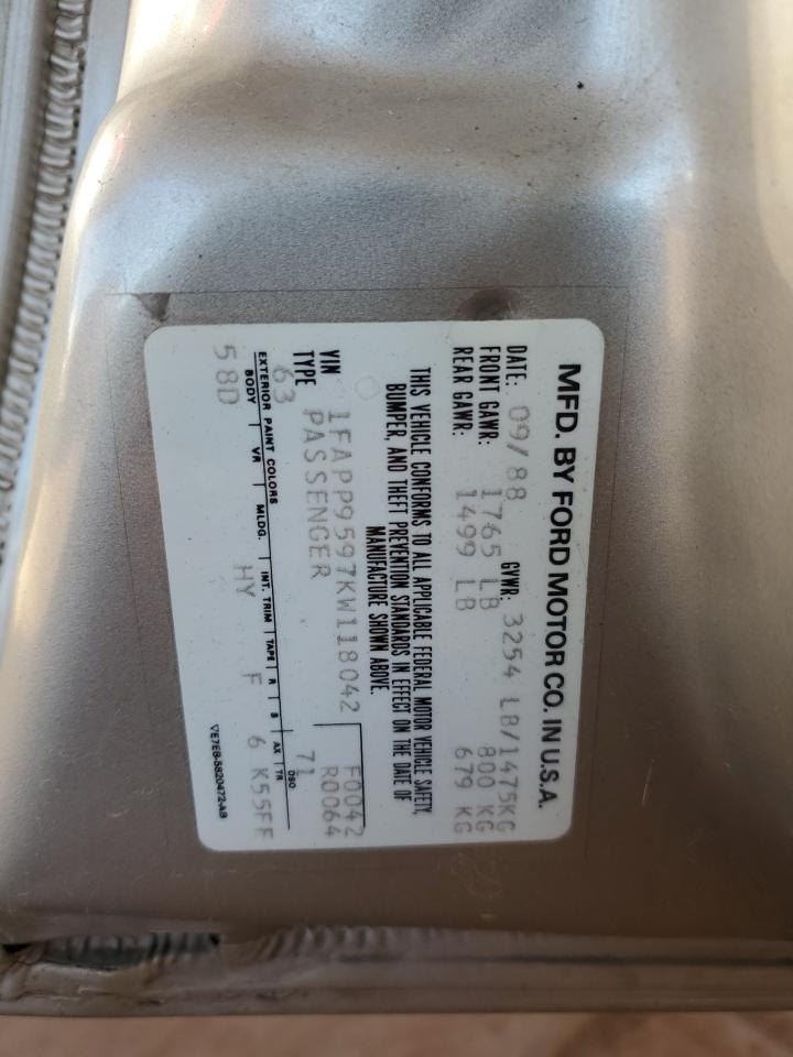 Lot #3293738919 1989 FORD ESCORT LX