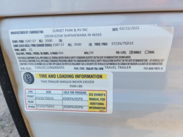 2022 SUNP TRAILER #3304308945