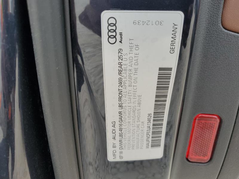 2018 AUDI A5 PRESTIG - WAUFNCF53JA134526