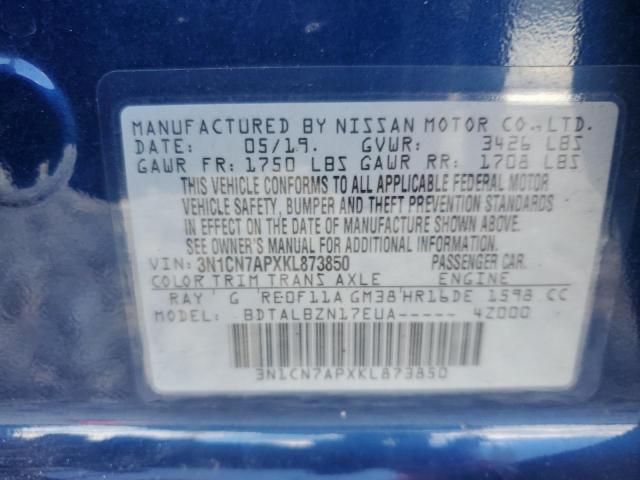 2019 NISSAN VERSA 1.6 - 3N1CN7APXKL873850