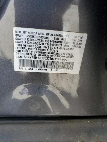 2016 HONDA PILOT LX 5FNYF5H13GB037602