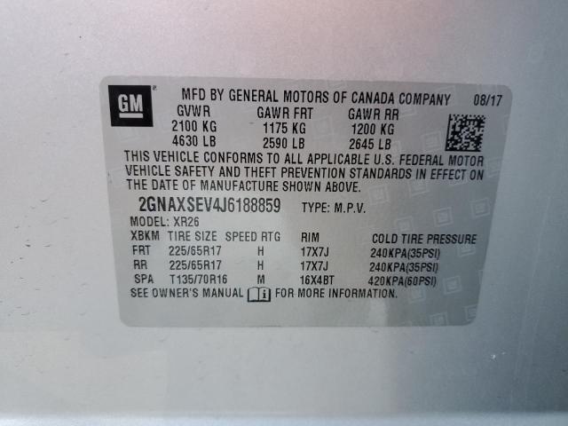 2018 CHEVROLET EQUINOX LT - 2GNAXSEV4J6188859