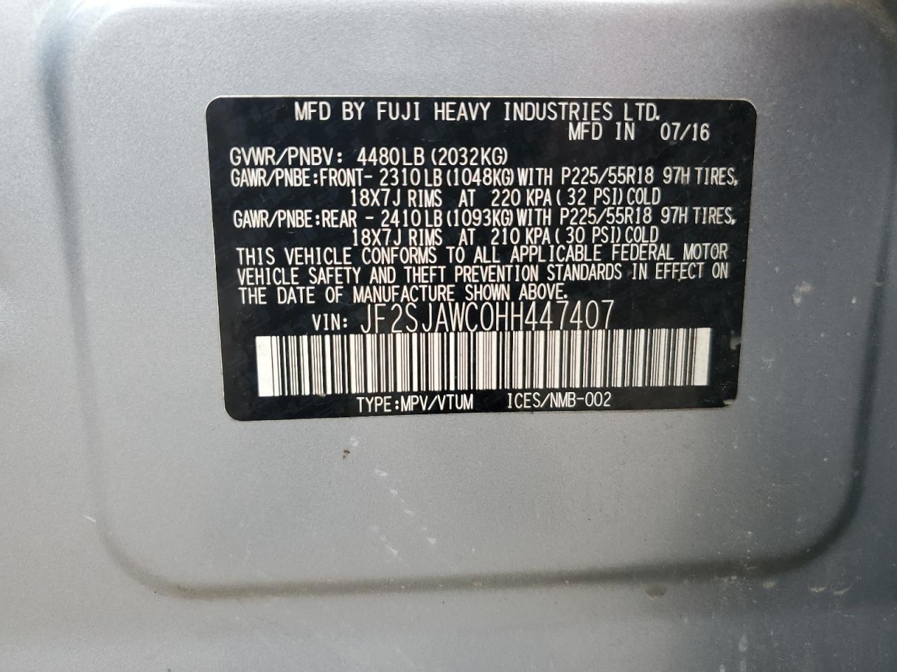 SUBARU FORESTER 2.5I TOURING