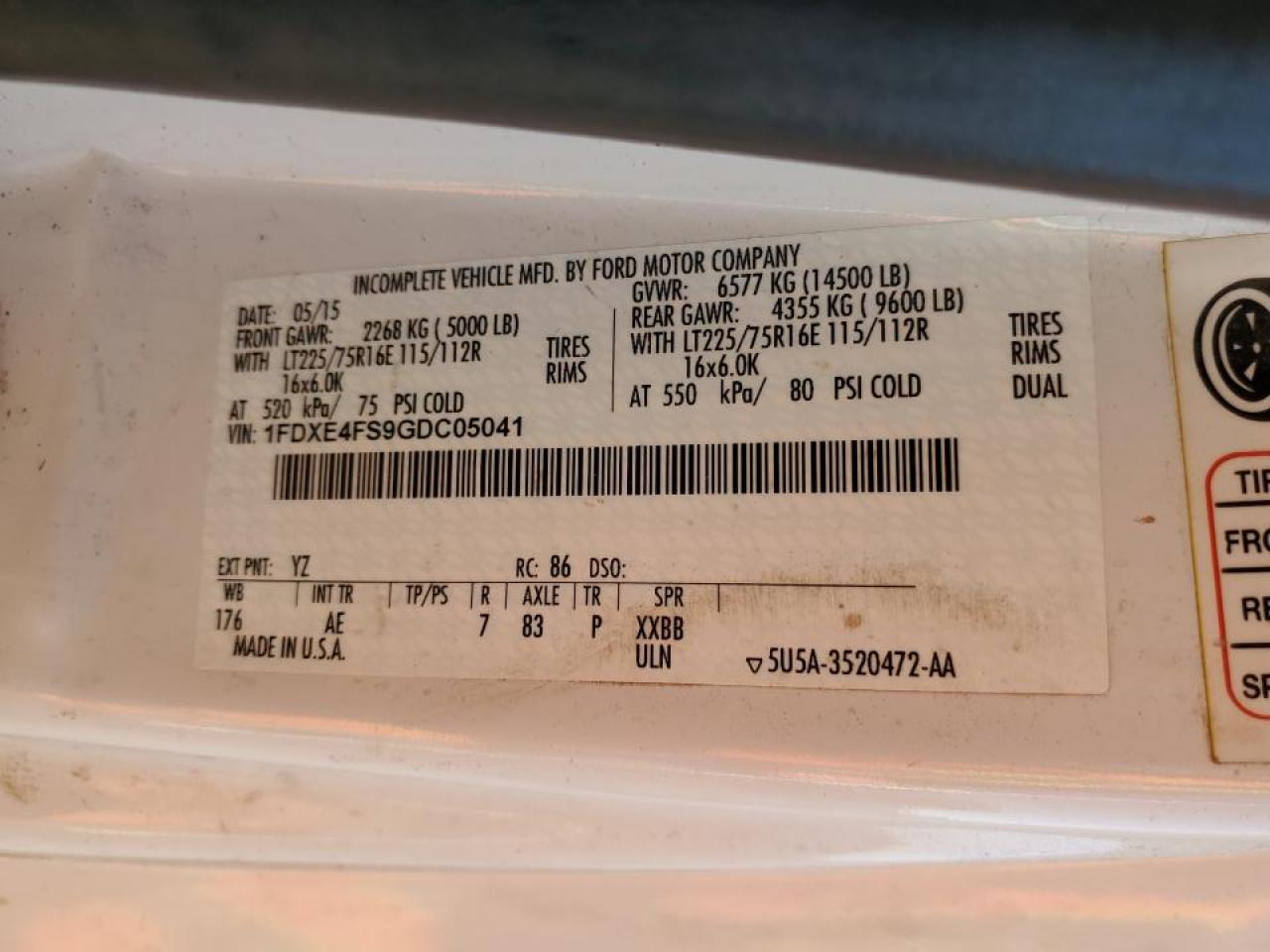 Lot #3287483000 2016 FORD E450