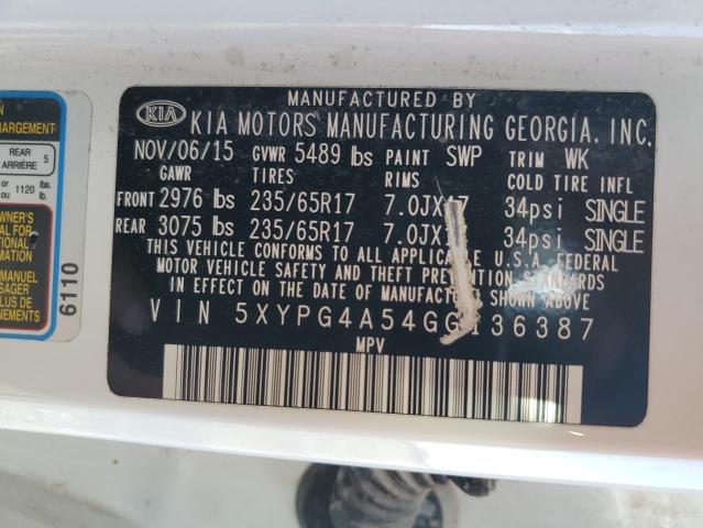 2016 KIA SORENTO LX 5XYPG4A54GG136387