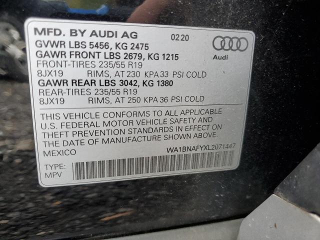 2020 AUDI Q5 PREMIUM WA1BNAFYXL2071447
