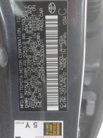 2016 TOYOTA PRIUS JTDKBRFU9G3000671